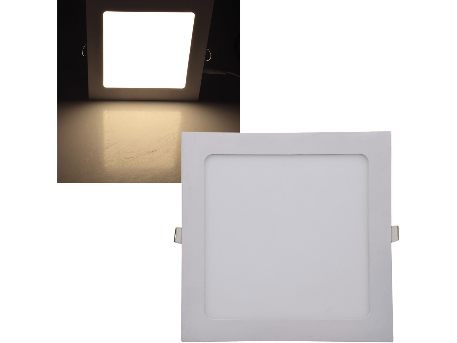 LED Licht-Panel "QCP-22Q", 22,5x22,5cm230V, 18W, 1600 Lumen, 2900K / warmweiß