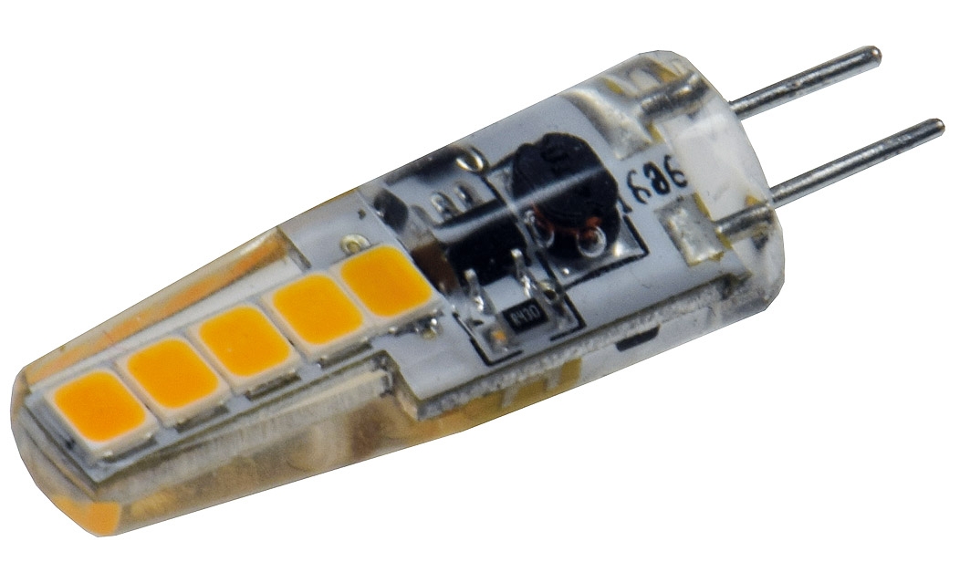 LED Stiftsockellampe G4 "Silikon L24" 3000k, 100lm, 120°, 12V/1,5W, warmweiß
