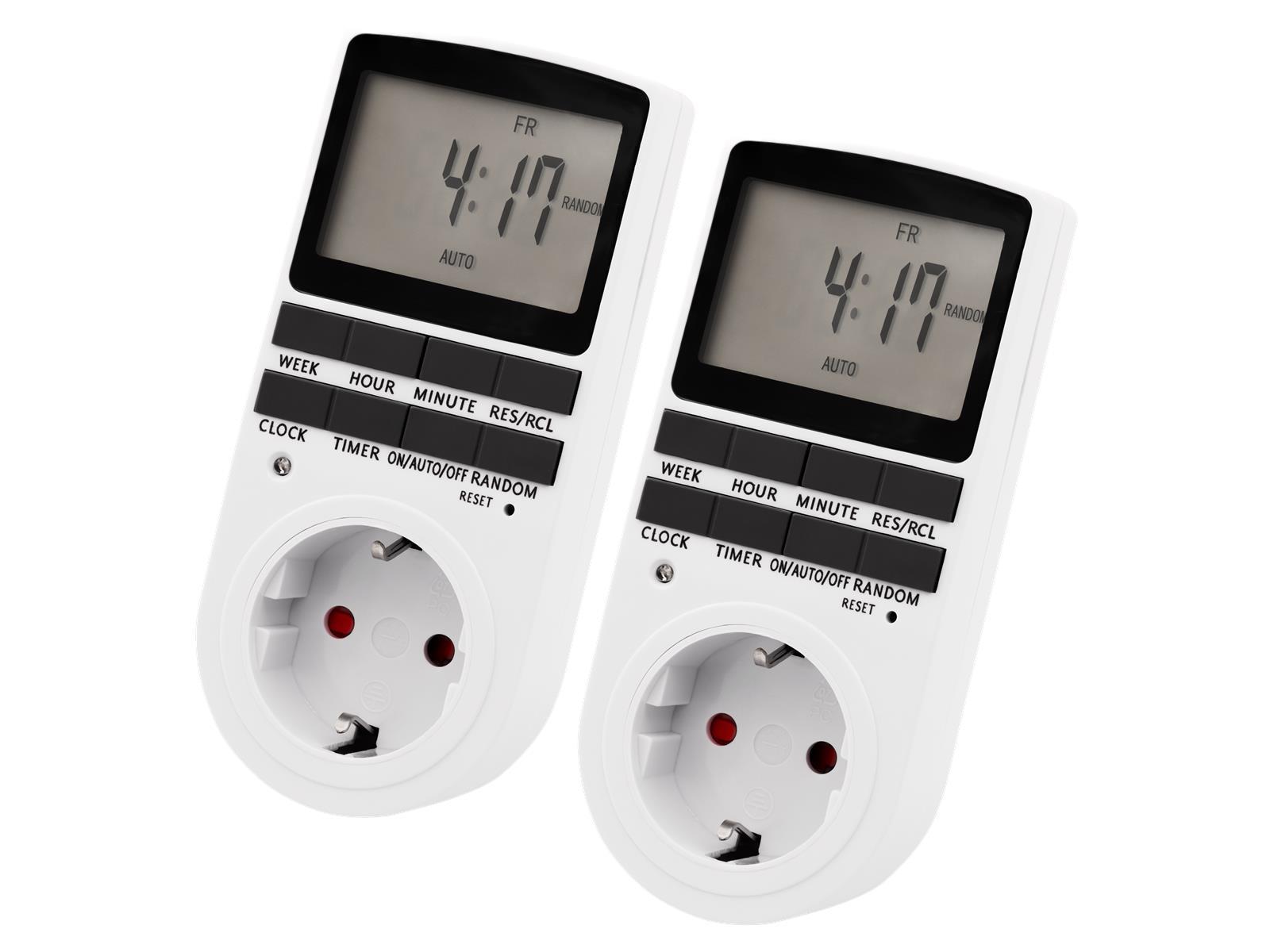 Digitale Zeitschaltuhr McPower ''WZ-10'' 2er-Pack, 10 Programme, 24Std Timer,3680W