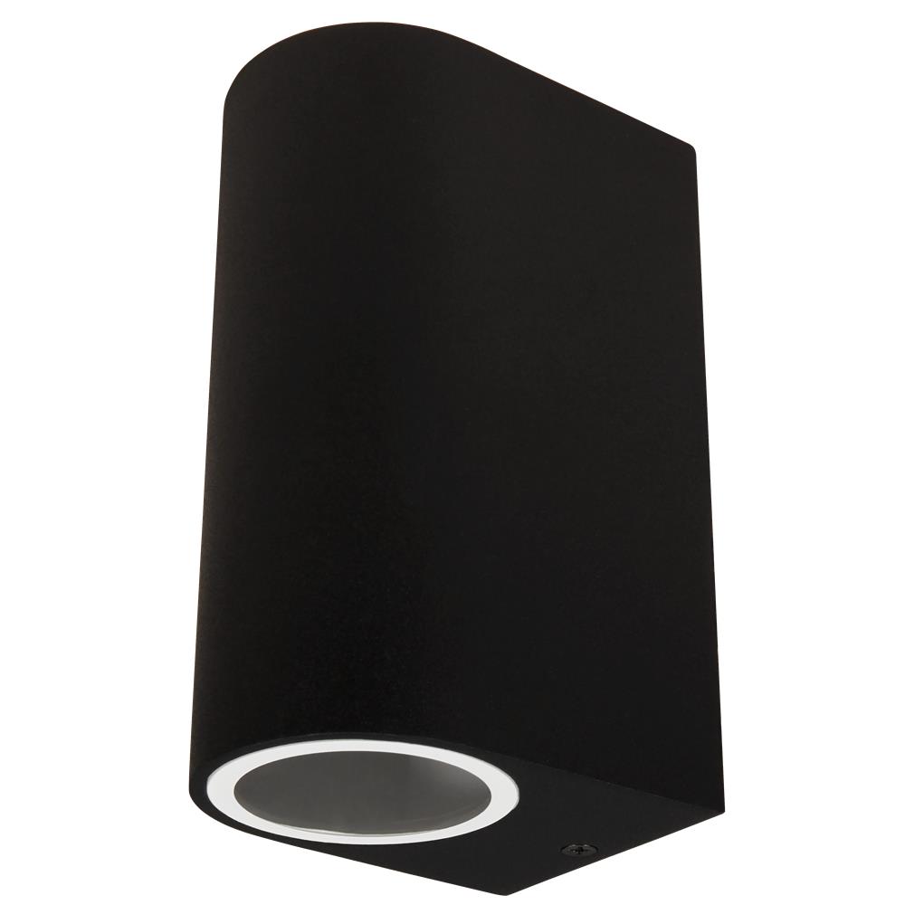 Wandleuchte McShine ''Oval-A'' schwarz, IP44, 2x GU10, Aluminium Gehäuse