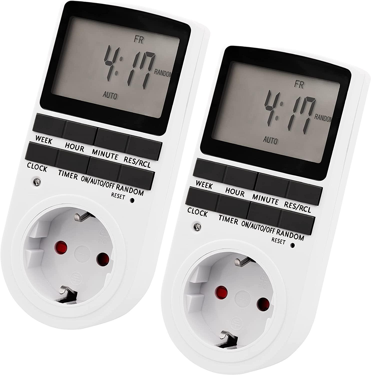 Digitale Zeitschaltuhr McPower ''WZ-10'' 2er-Pack, 10 Programme, 24Std Timer,3680W