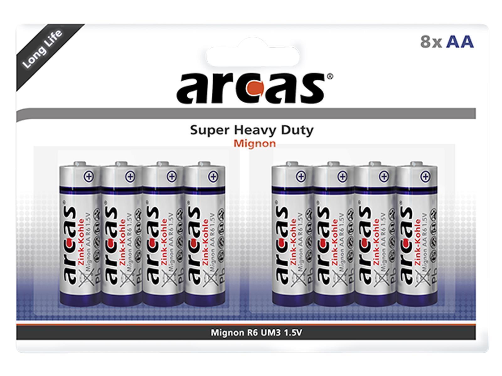 Mignon-Batterie Super Heavy Duty 1,5V, Typ AA/R06, 8er-Pack