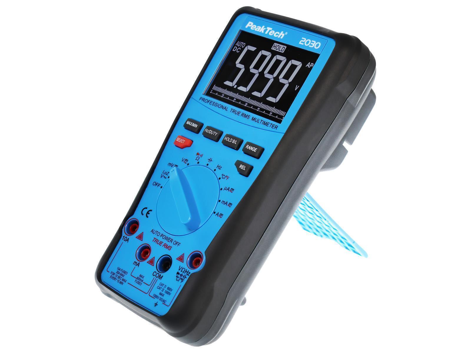 Digital Multimeter PeakTech ''P2030'', 6000 Counts, 1000V, True RMS, LCD Anzeige