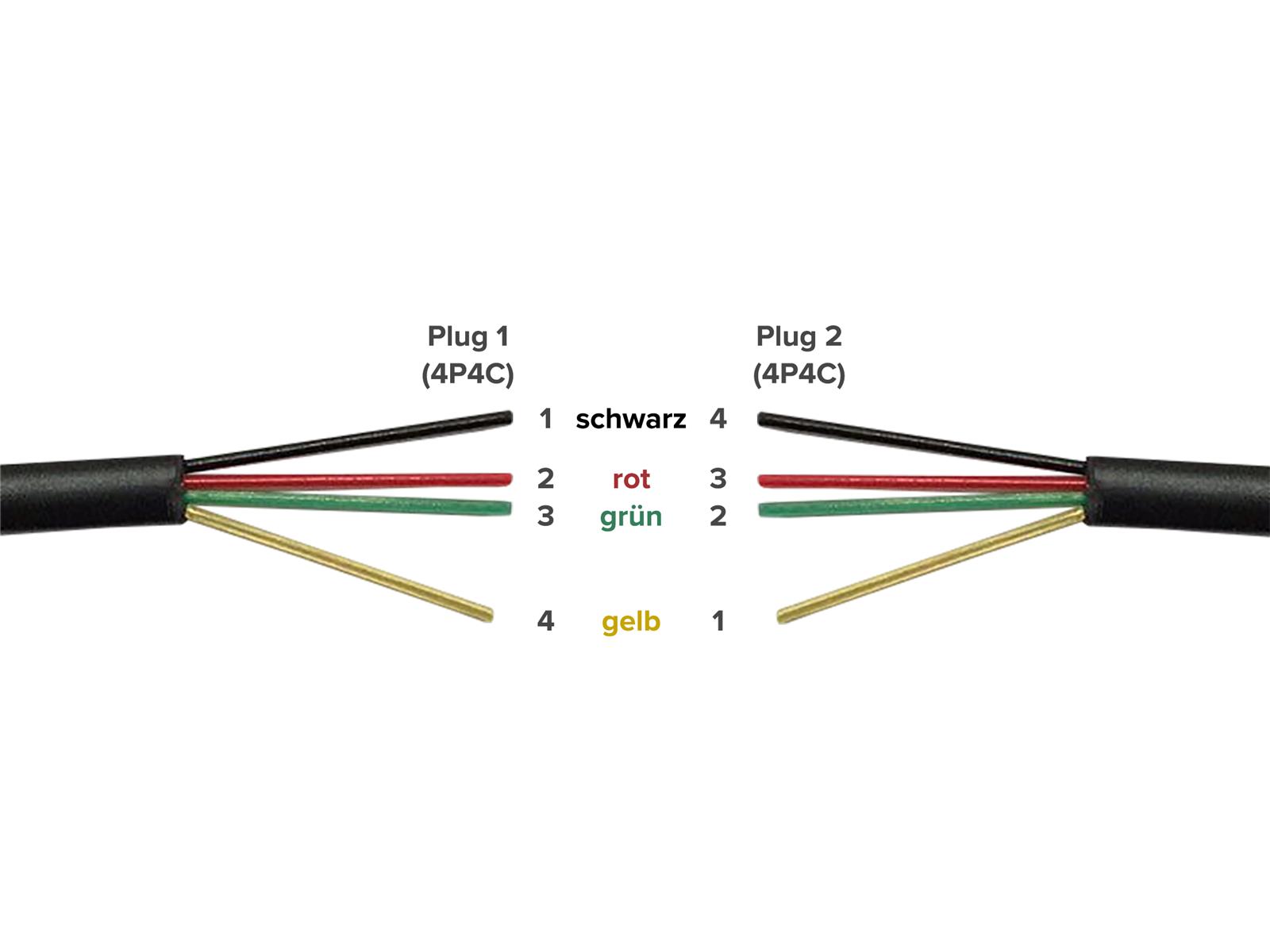 Telefonhörer-Spiralkabel McPower, RJ10-Stecker (4P4C) > RJ10-Stecker (4P4C), 2m