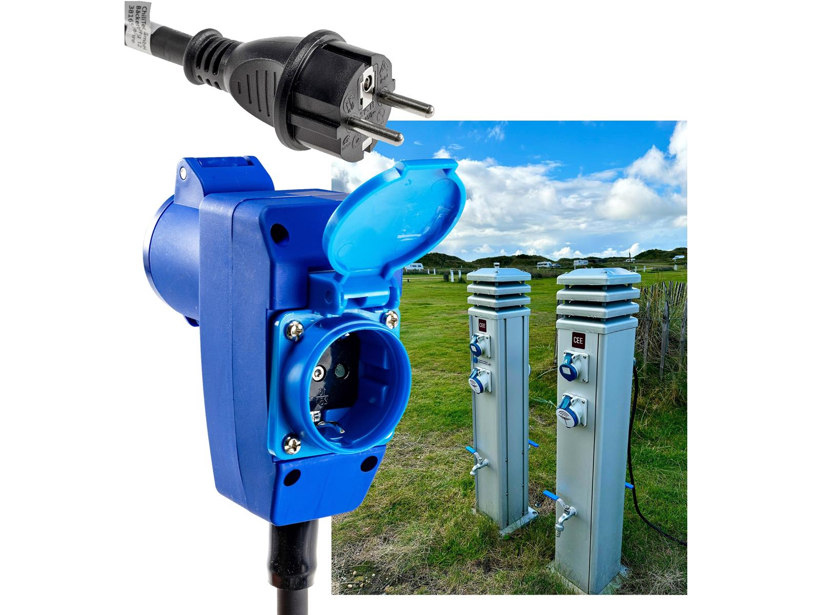 CEE Adapter auf Schutzkontakt-Stecker