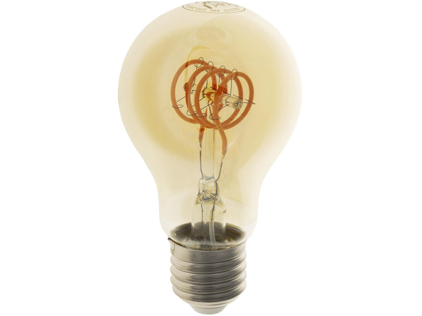 LED Glühlampe E27 "Vintage G70" 2200k, 249lm, 230V/4W, warmweiß/amber