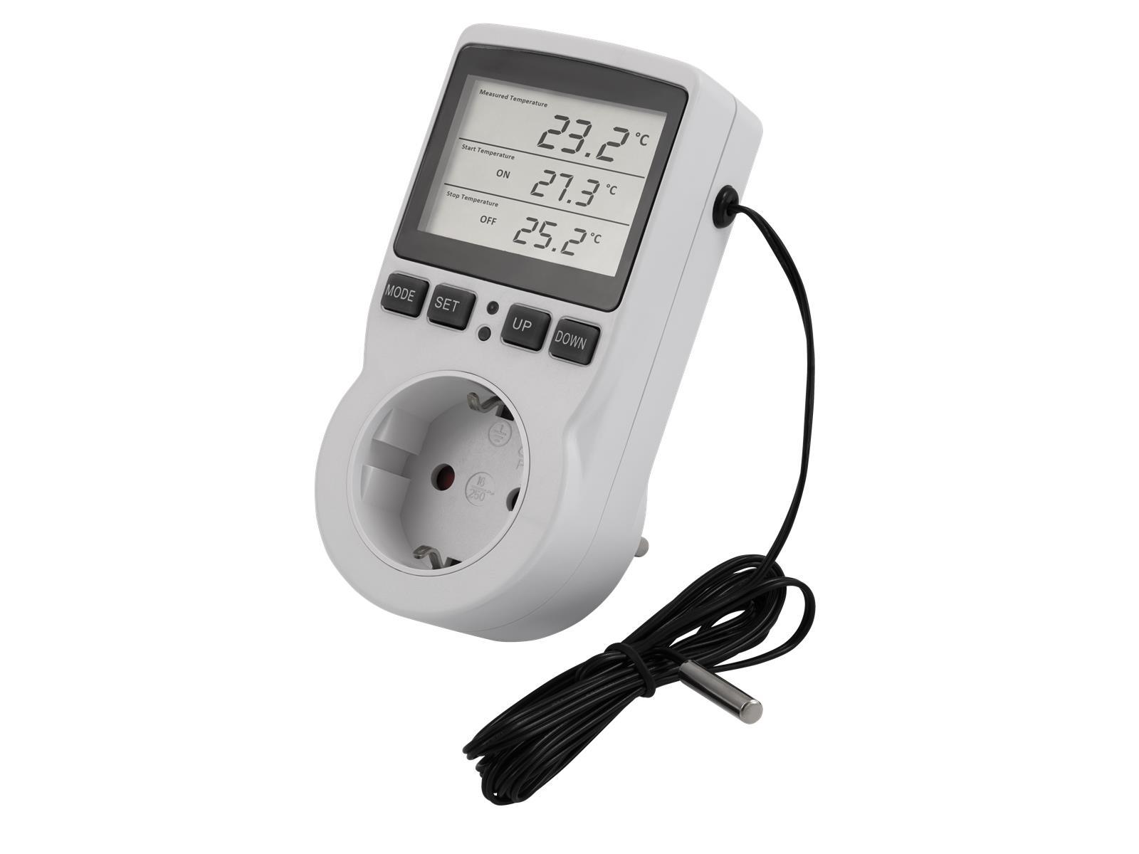 Digitales Steckdosen-Thermostat McPower ''TCU-441'' -40-120°C, Kabel + Außenfühler