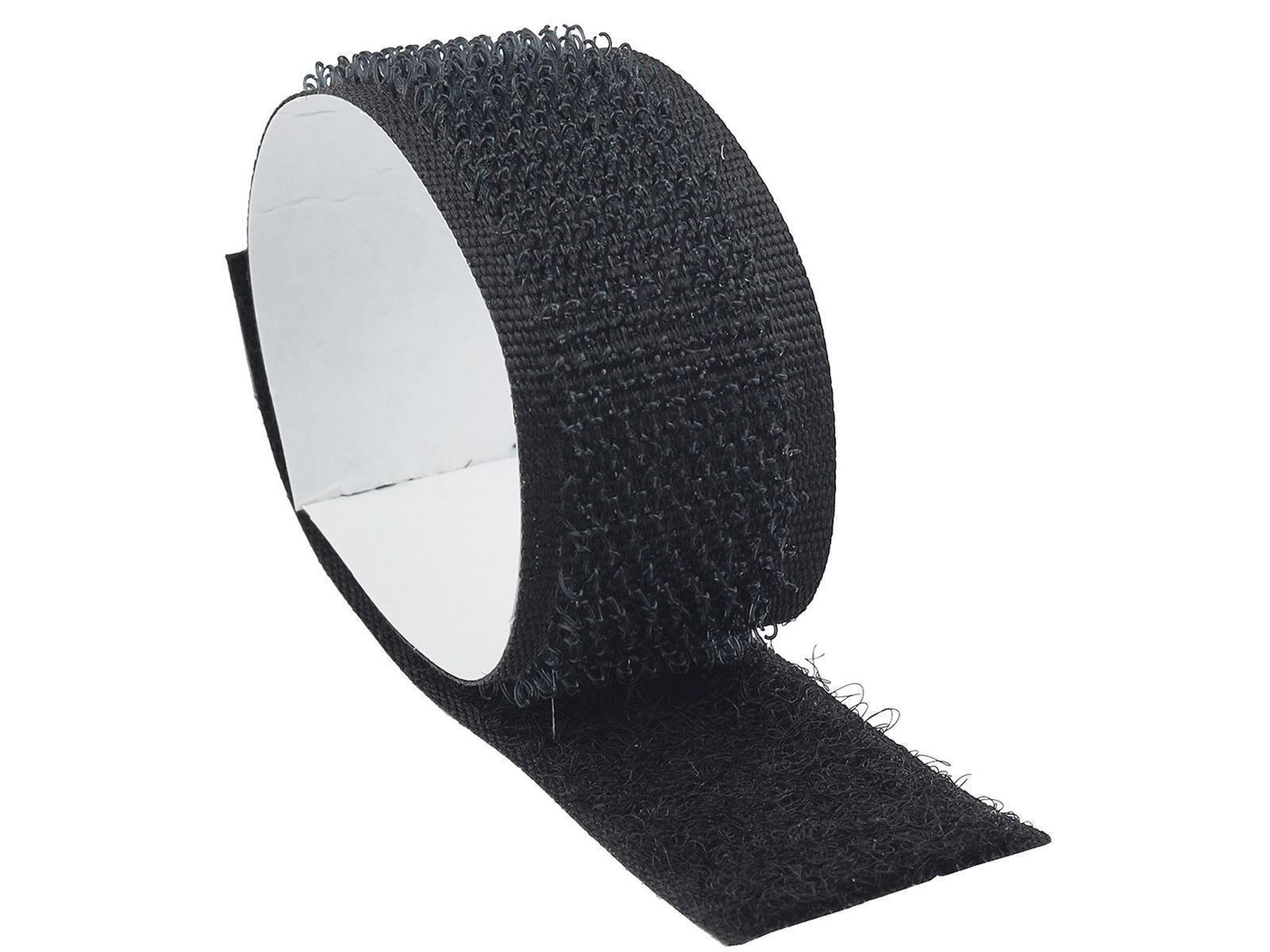 Klettband 3m auf Rolle, selbstklebend2-lagig, 300x2cm, schwarz